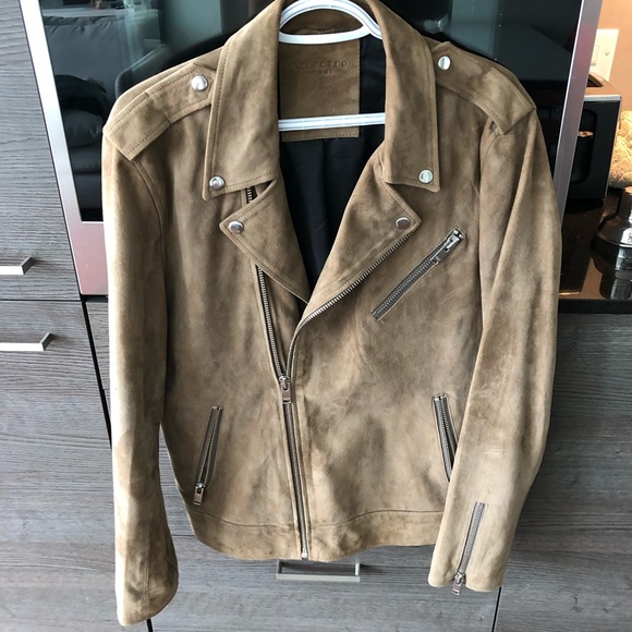 Selected homme 100%lambskin suede biker jacket - Picture 2 of 6